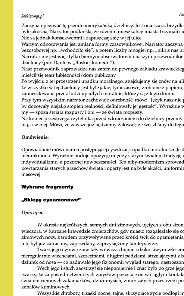 Sklepy cynamonowe - streszczenie i opracowanie - obrazek 3