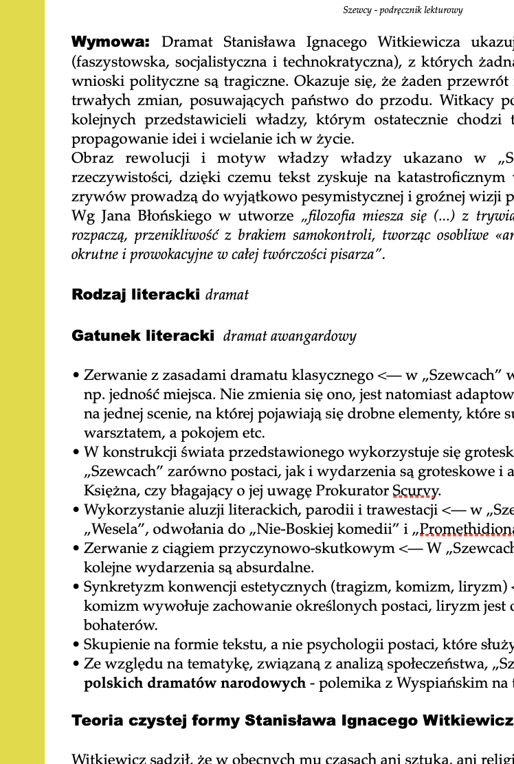 Szewcy - streszczenie i opracowanie - obrazek 2