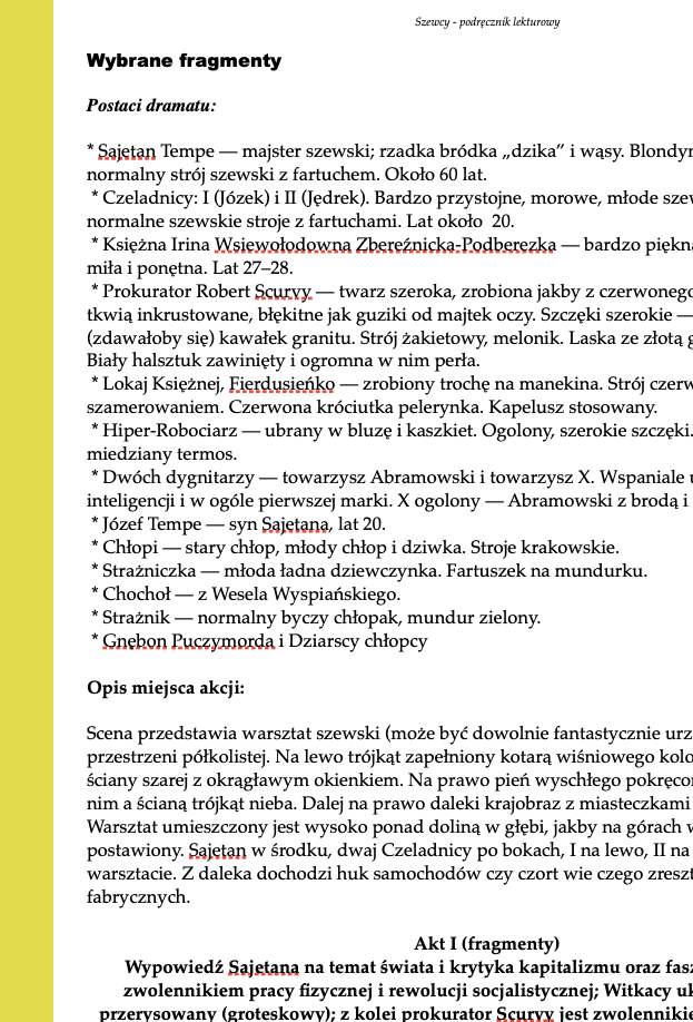 Szewcy - streszczenie i opracowanie - obrazek 3