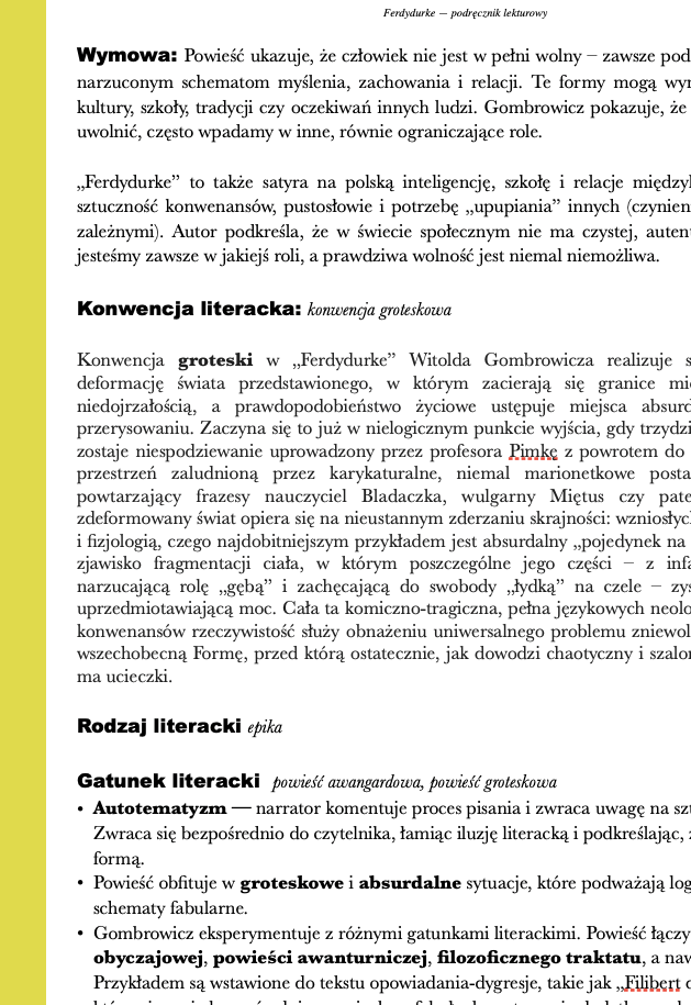 Ferdydurke - streszczenie i opracowanie - obrazek 2