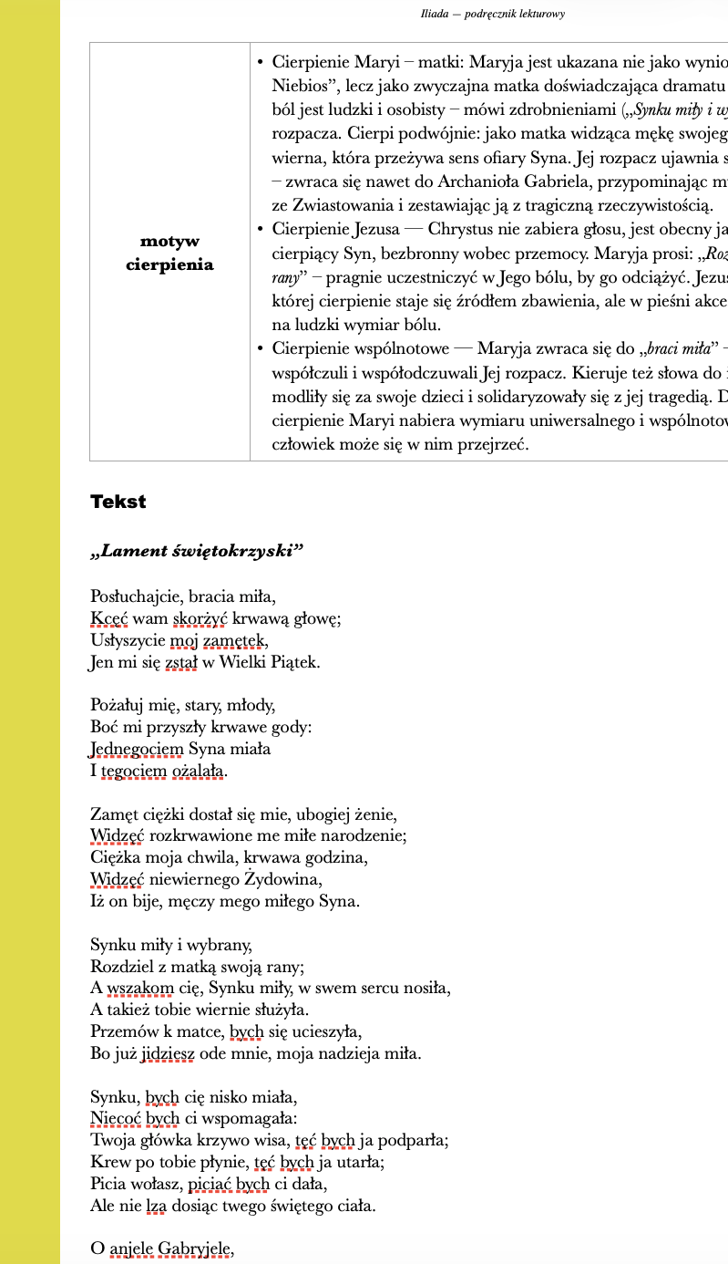 Lament świętokrzyski - streszczenie i opracowanie - obrazek 3