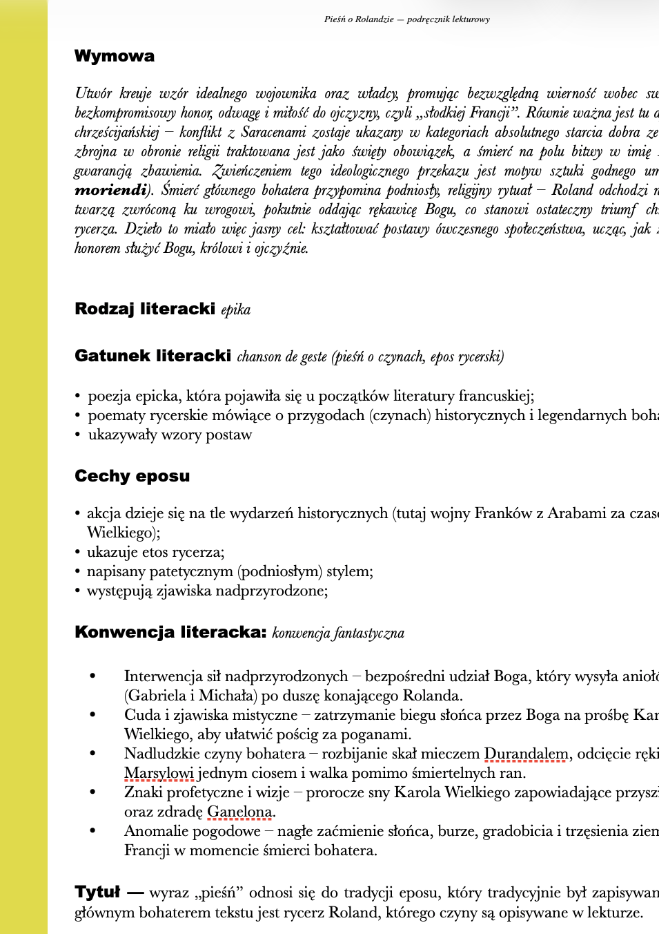 Pieśń o Rolandzie - streszczenie i opracowanie - obrazek 2