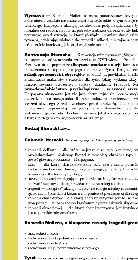 Skąpiec - streszczenie i opracowanie - obrazek 2