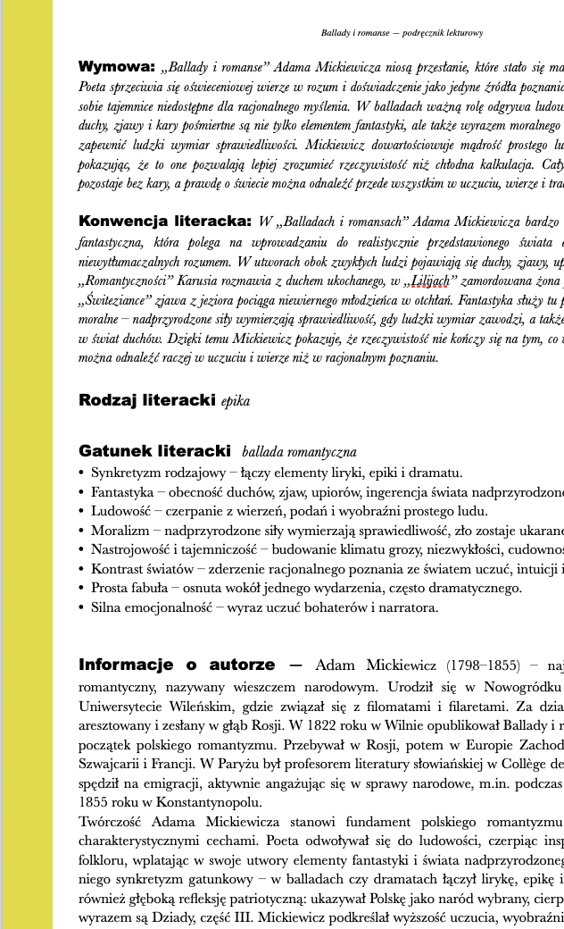 Ballady i romanse - streszczenie i omówienie - obrazek 2