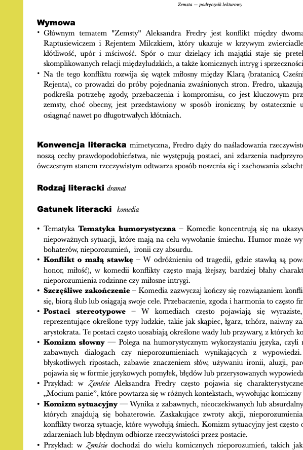 Zemsta - streszczenie i opracowanie - obrazek 2