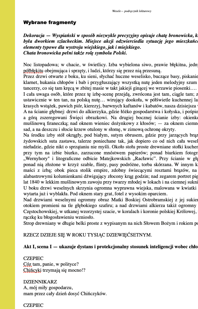 Wesele - streszczenie i opracowanie - obrazek 3